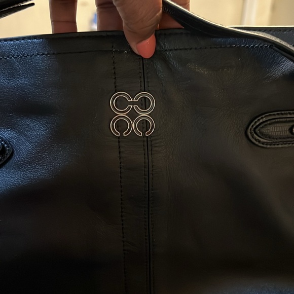 Coach Leather Collette Shoulder Bag Black with Reptile skin Strap - Picture 4 of 4